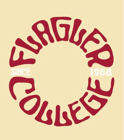 Yellow solid t-shirt with red imprint saying flagler over white imprint saying since 1968 over red imprint saying college in a circle shape