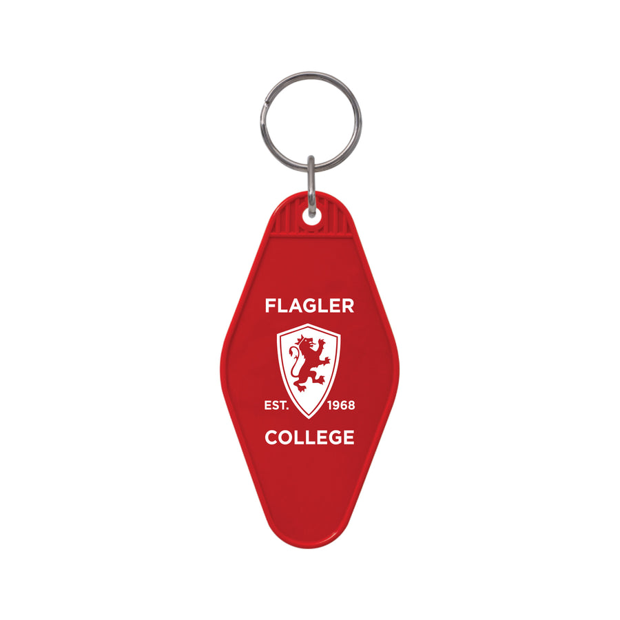 Crimson Flagler Motel Keychain
