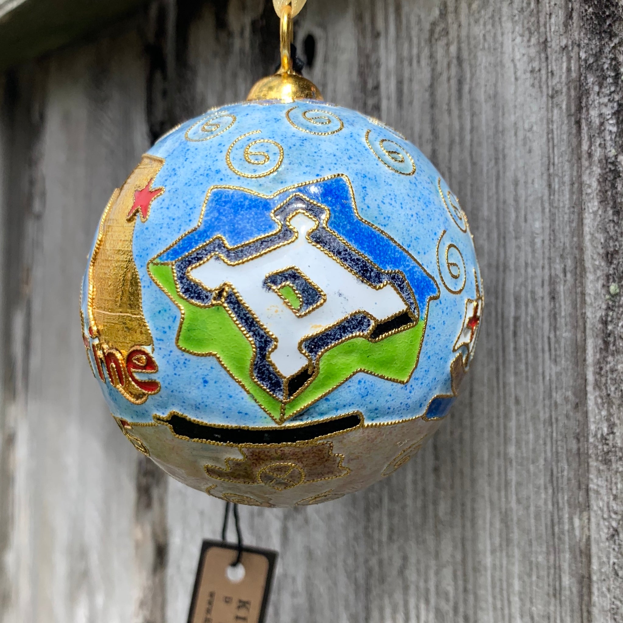 St. Augustine Round Cloisonne Ornament