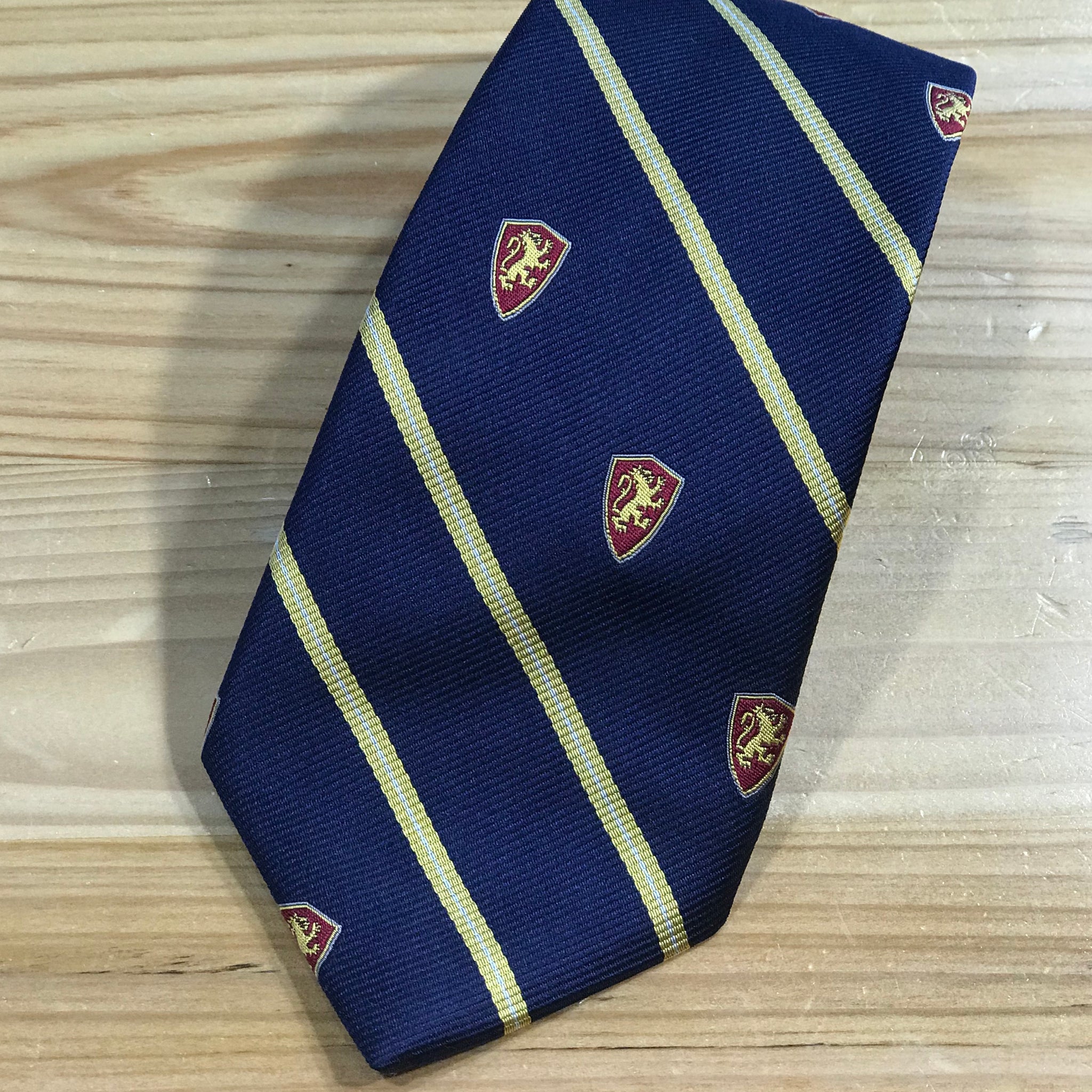 Navy stripe Flagler shield tie