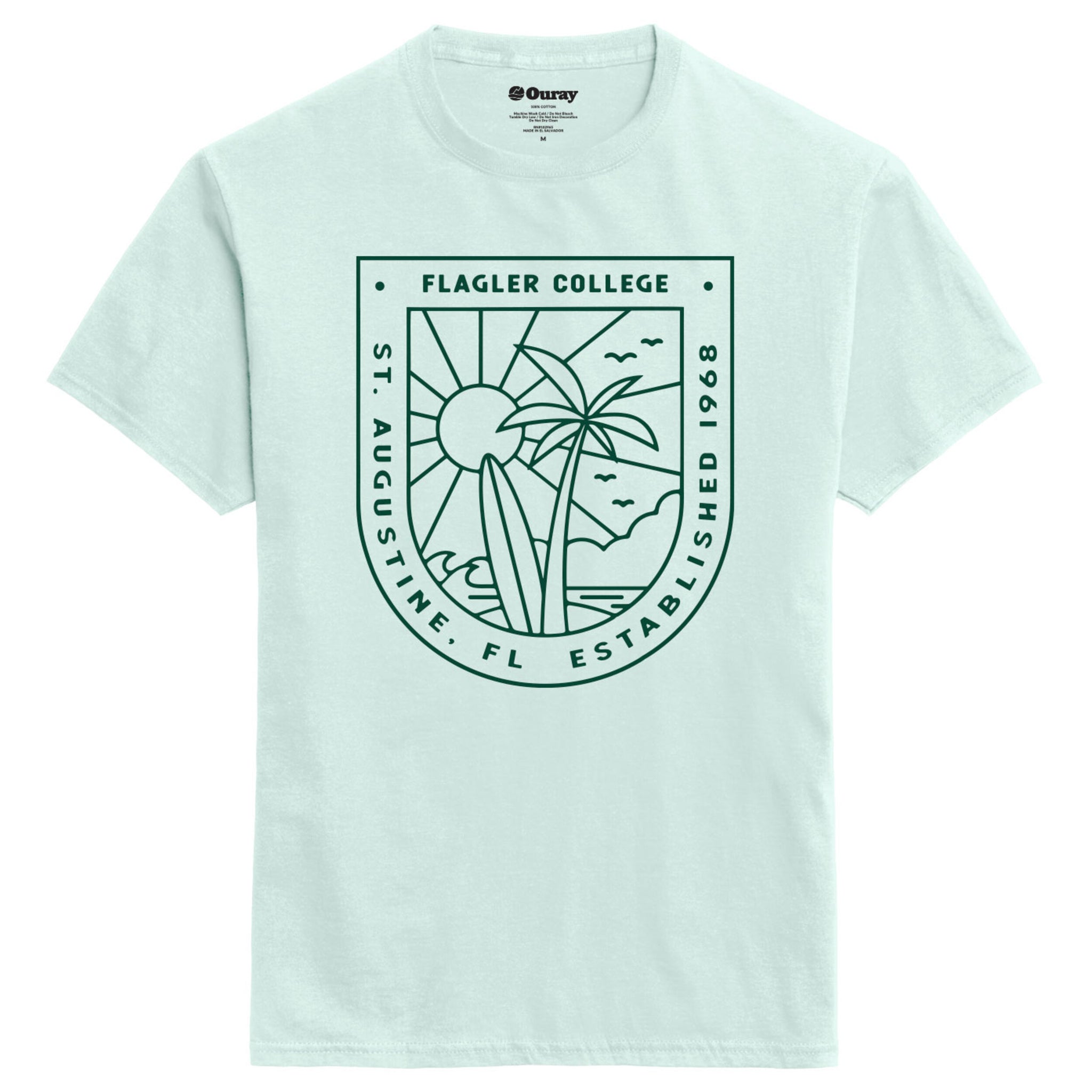 Flagler College Palm Tree Soft Mint T-Shirt