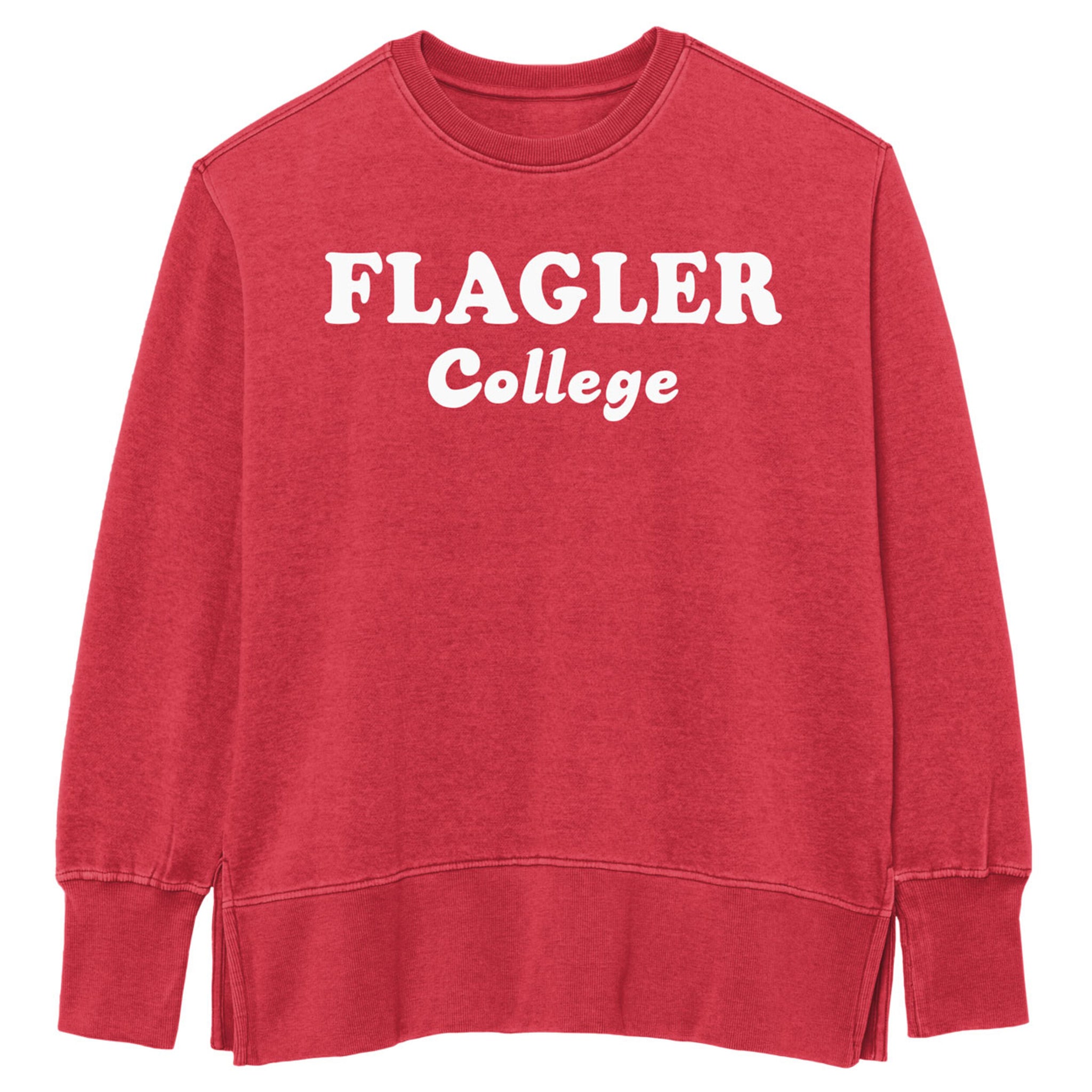 Women's Crimson Weathered Oversized Flagler Crew
