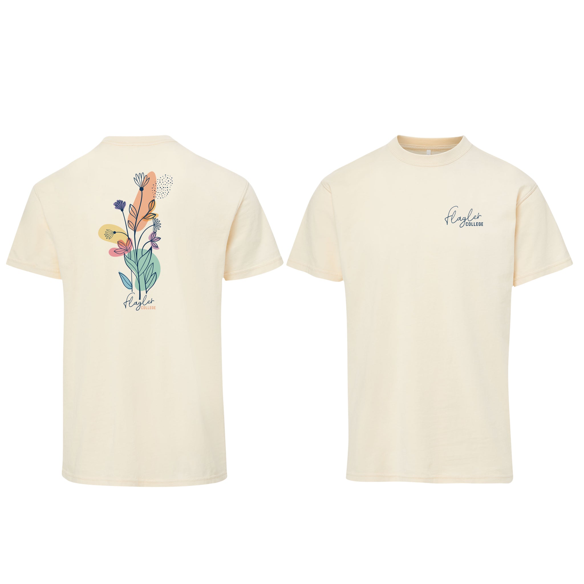 Floral Back Flagler College T-Shirt