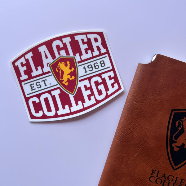 Rugged Large Flagler College Badge Sticker - Flagler's Legacy