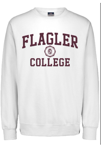 White Flagler College Seal Crewneck Sweatshirt