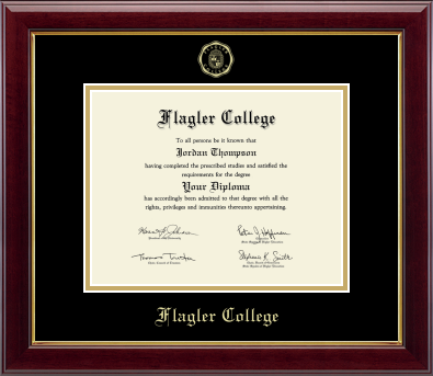 Embossed Flagler College Diploma Frame