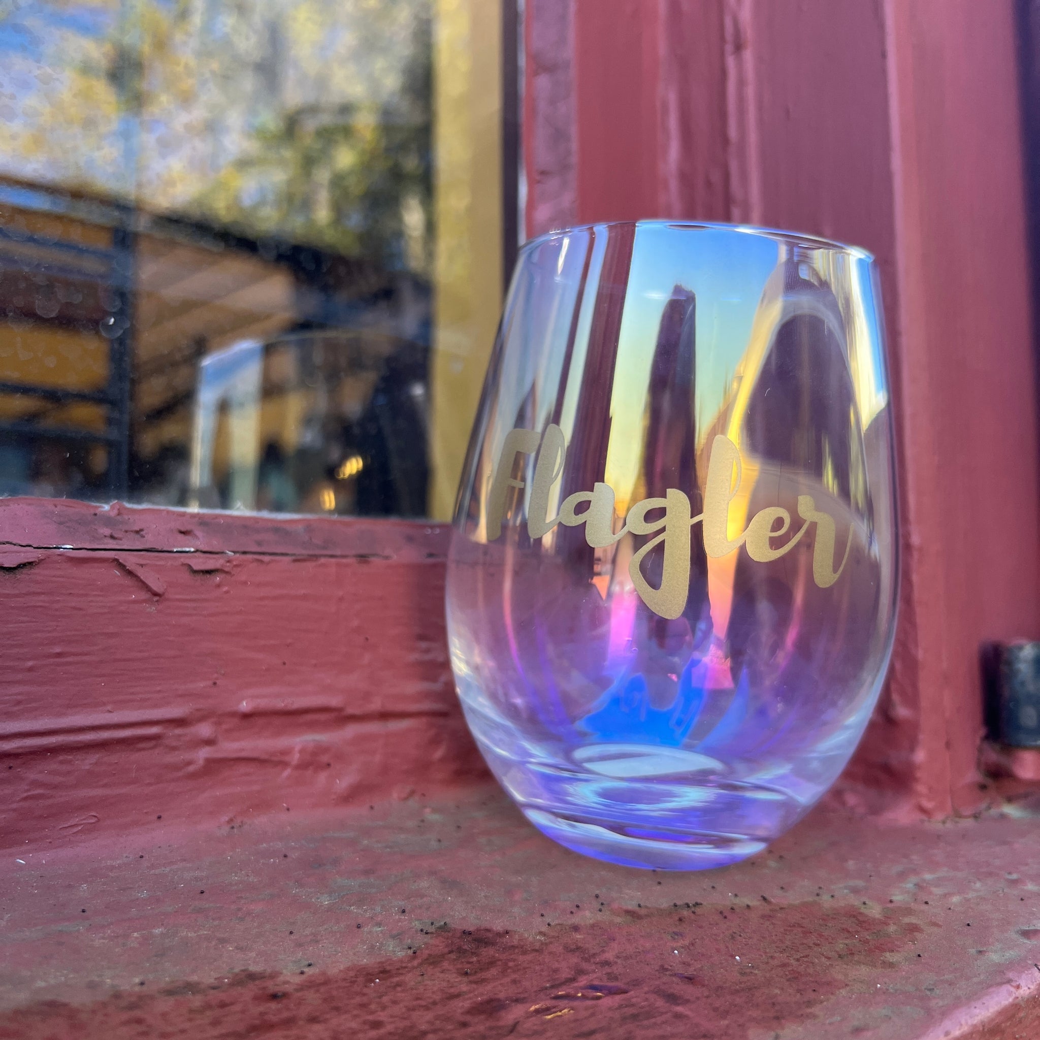 Iridescent Flagler Wine Glass