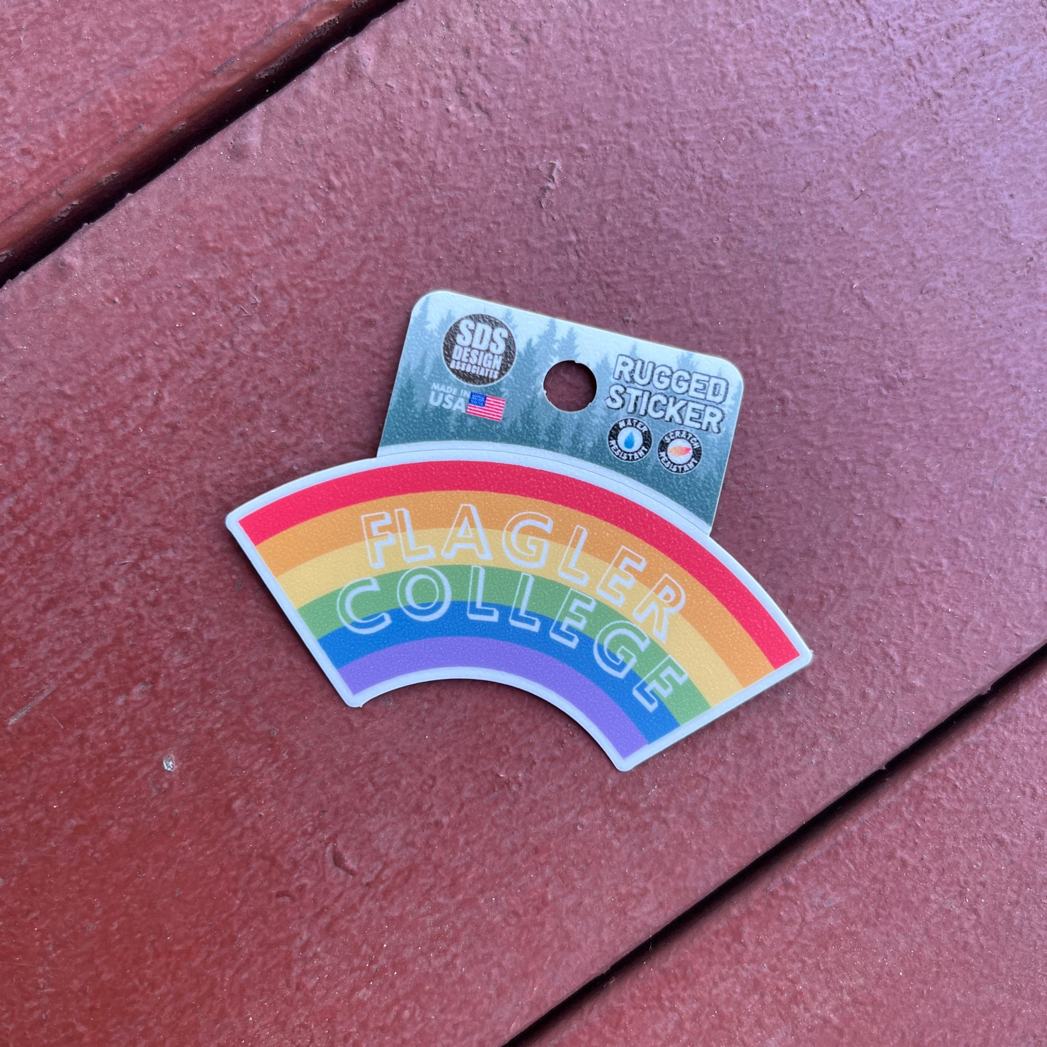 Rugged Flagler College Rainbow Sticker