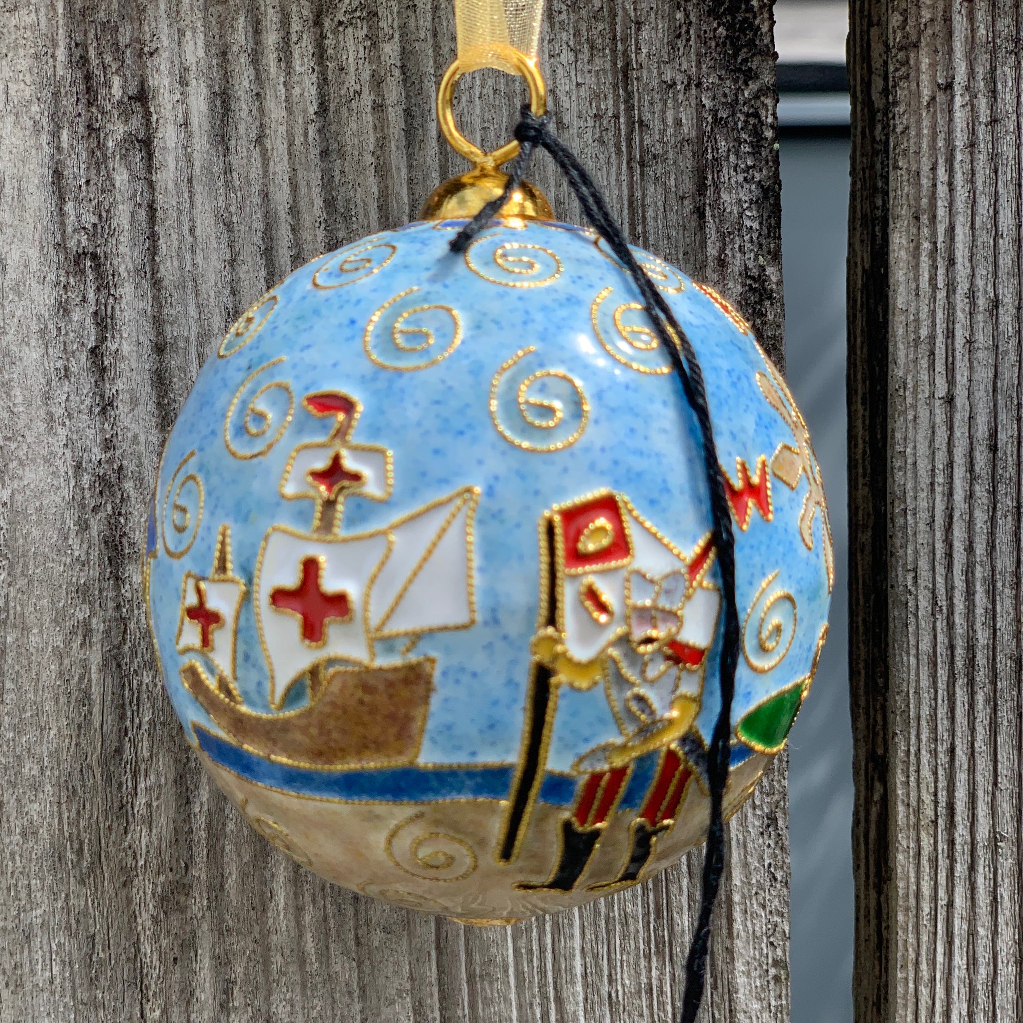 St. Augustine Round Cloisonne Ornament