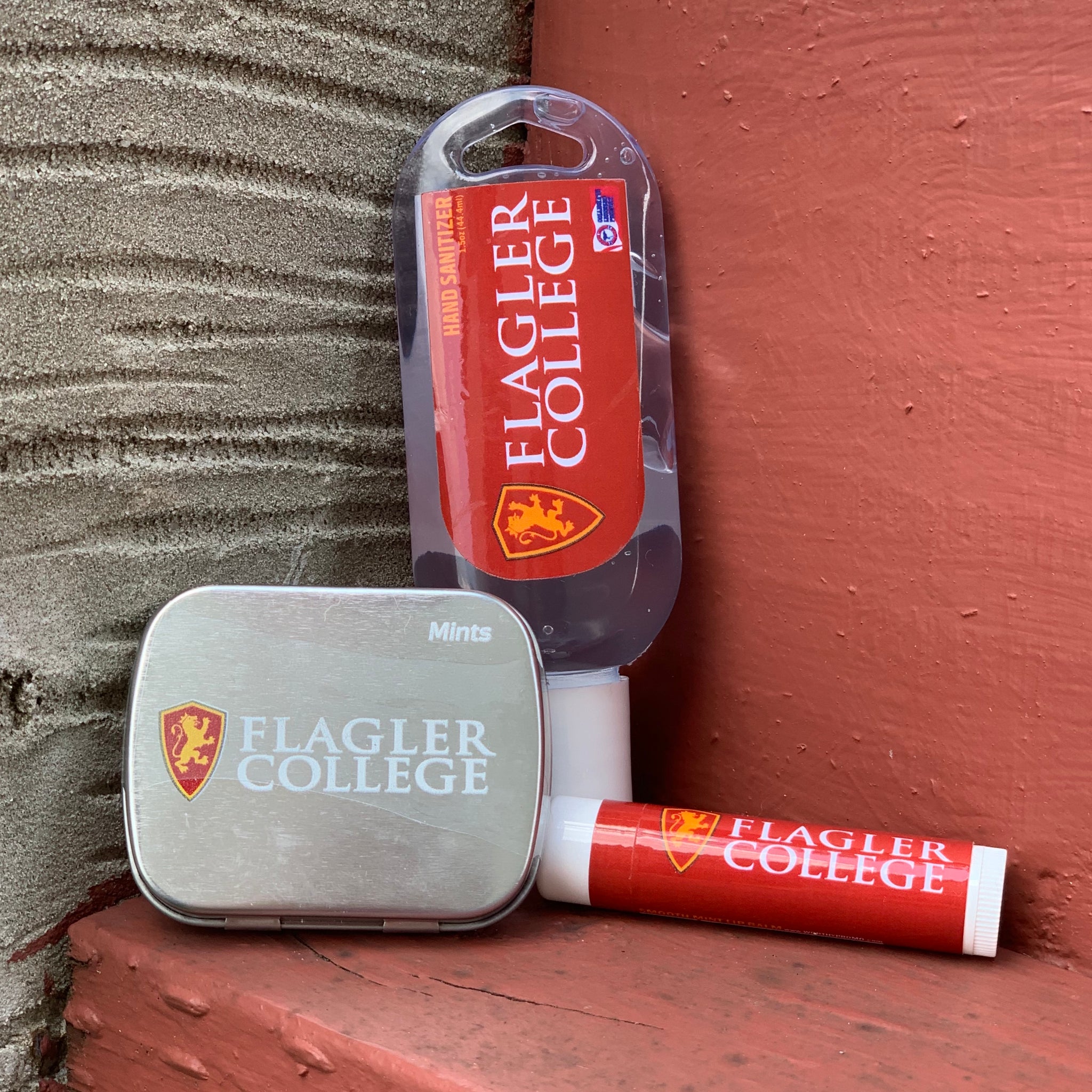 Flagler college mints, hand sanitizer, and lip balm